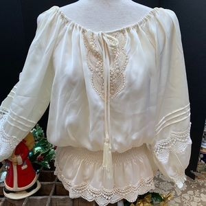FATE Cold Shoulder Peasant Blouse